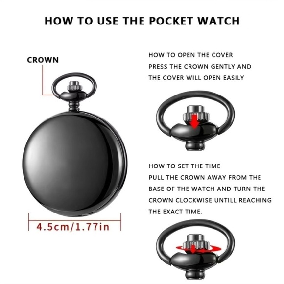 Police Pocket Chain Watch Protect and Serve Quartz Analog Watch Unisex Gift - Picture 9 of 13